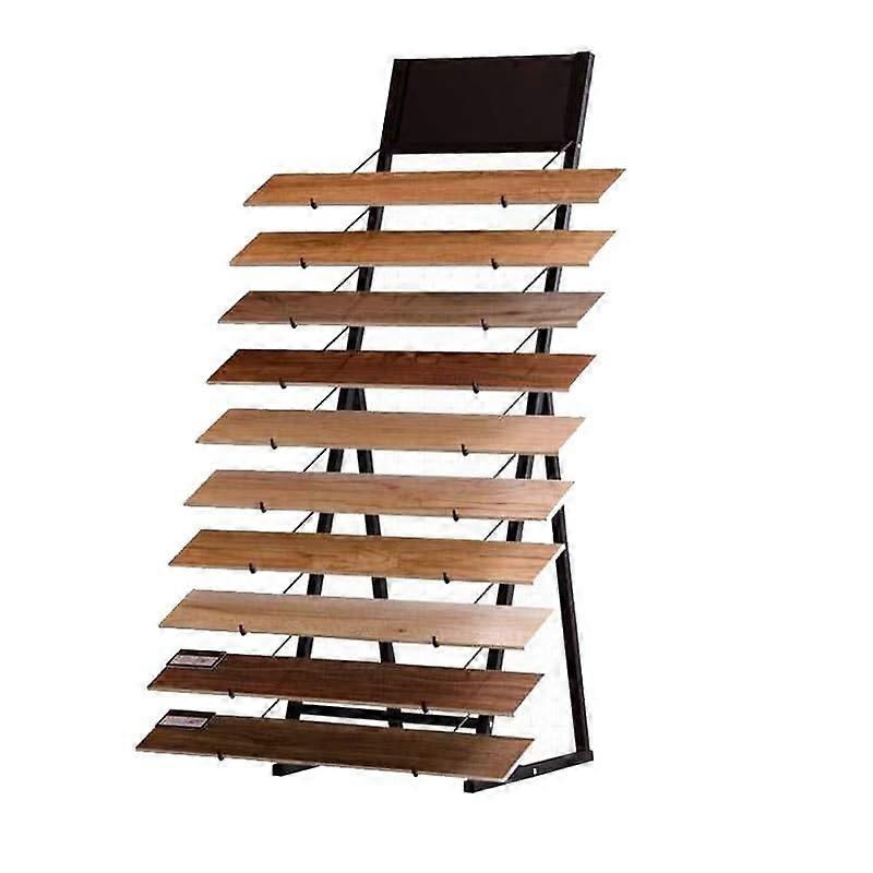 Tile Display Rack with MultiSlot Wood Flooring Sample Holder, Durable Steel Frame, 32cm Hooks