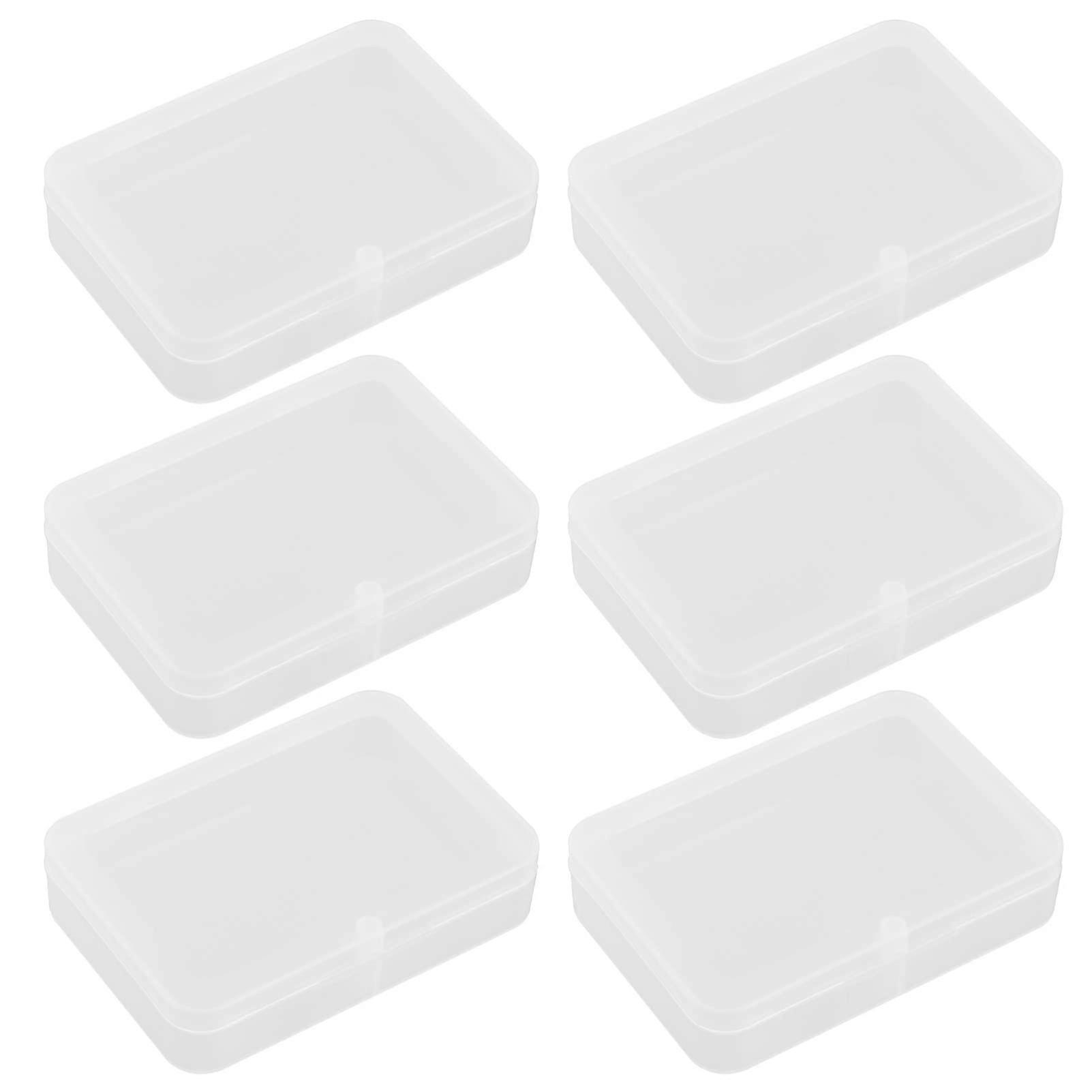 6pcs Clear Plastic Poker Card Storage Box Set  Rectangular Stackable Holder for Games and Crafts
