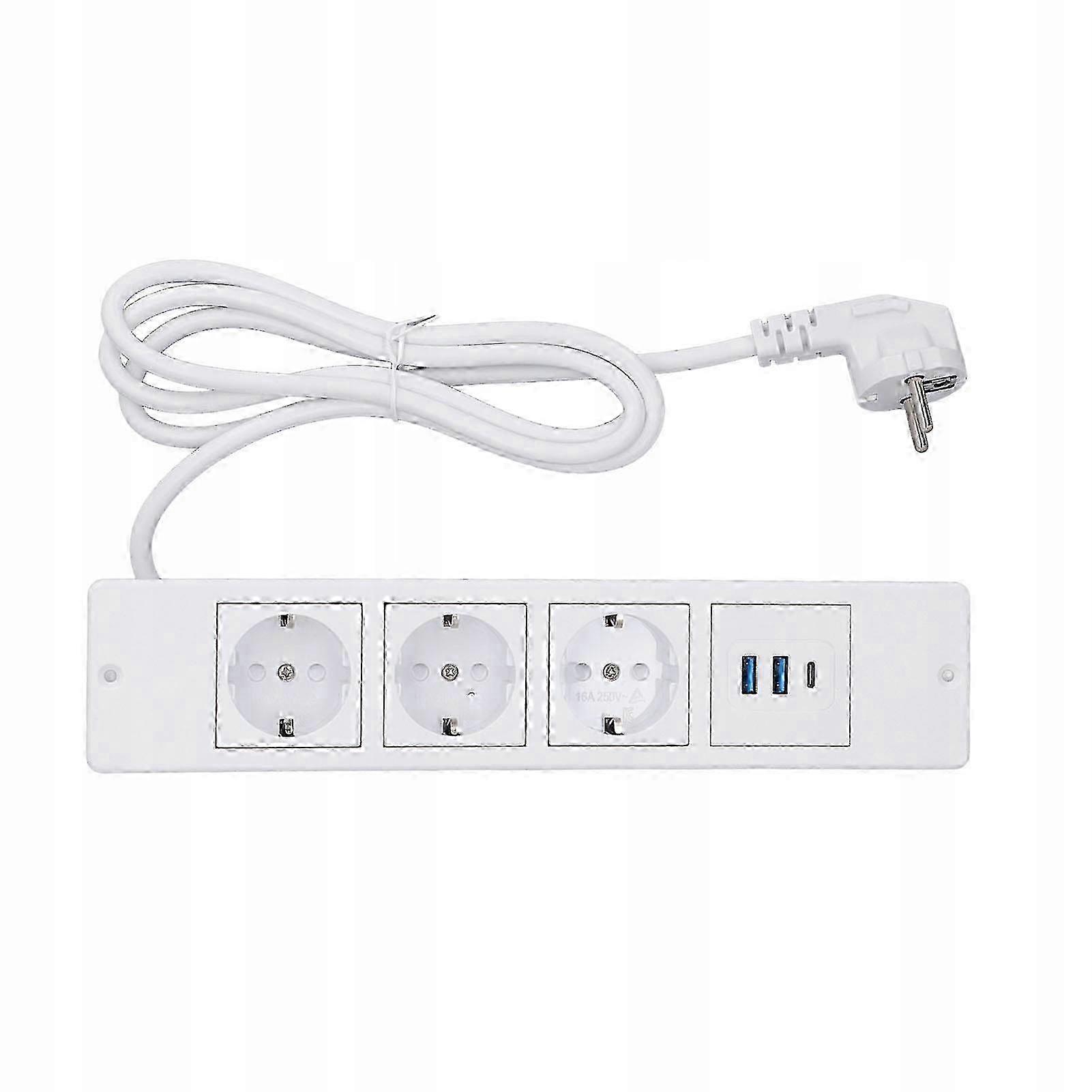 Recessed Power Strip 3x Sockets 2xusb A 1xusb C Pd20w 8v Ports
