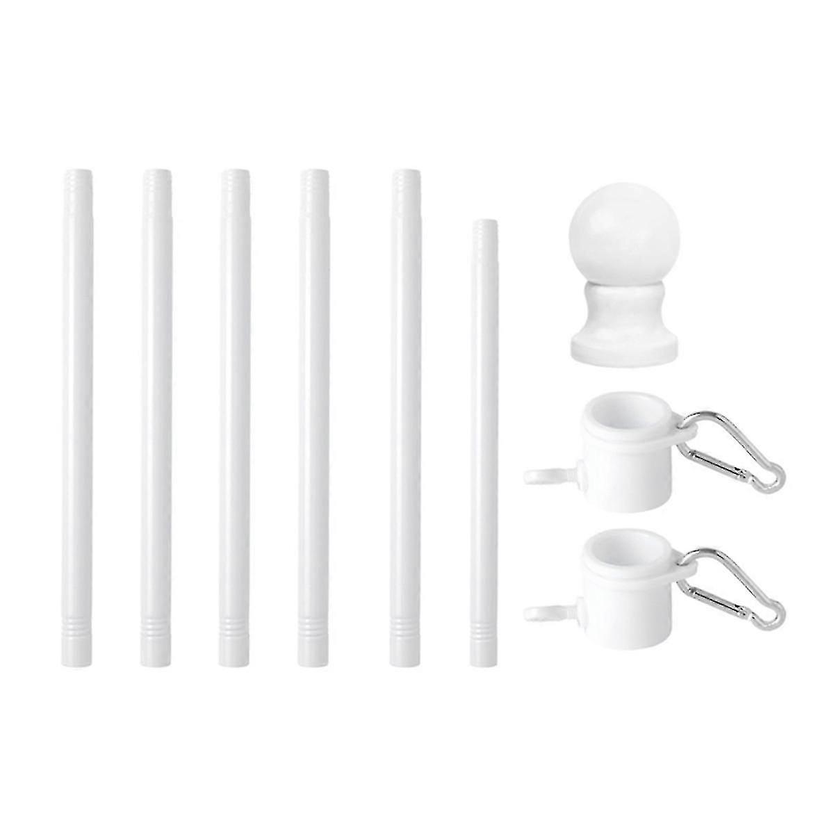White Wall Mounted Outdoor Flagpole Kit with Bracket
