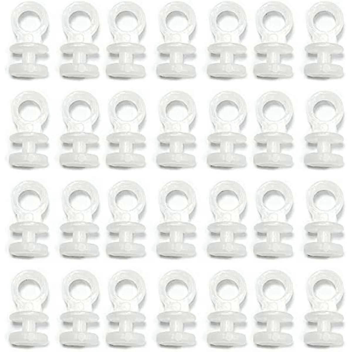 9mm Curtain Track Gliders - 50pcs White Plastic Sliding Hooks