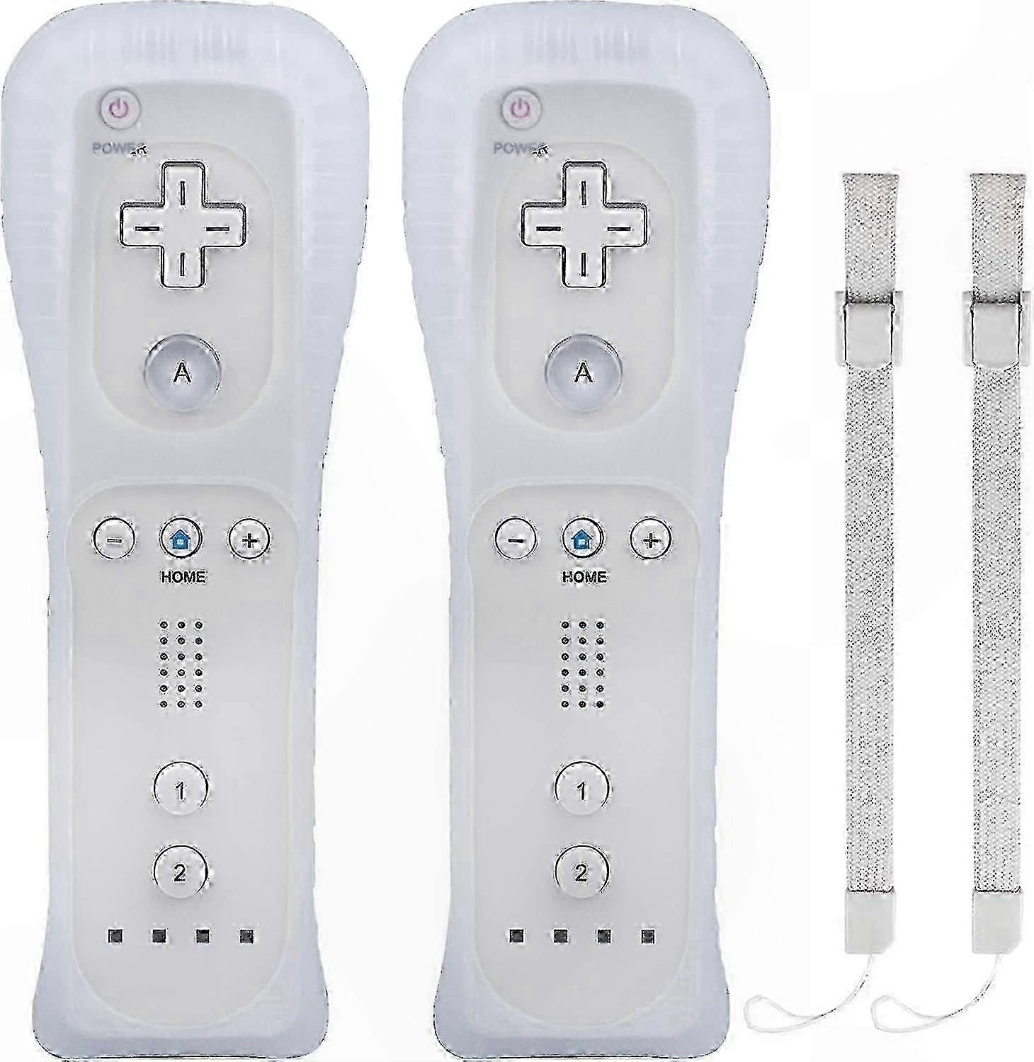 White Remote Game Controllers with Silicone Case for Wii Console