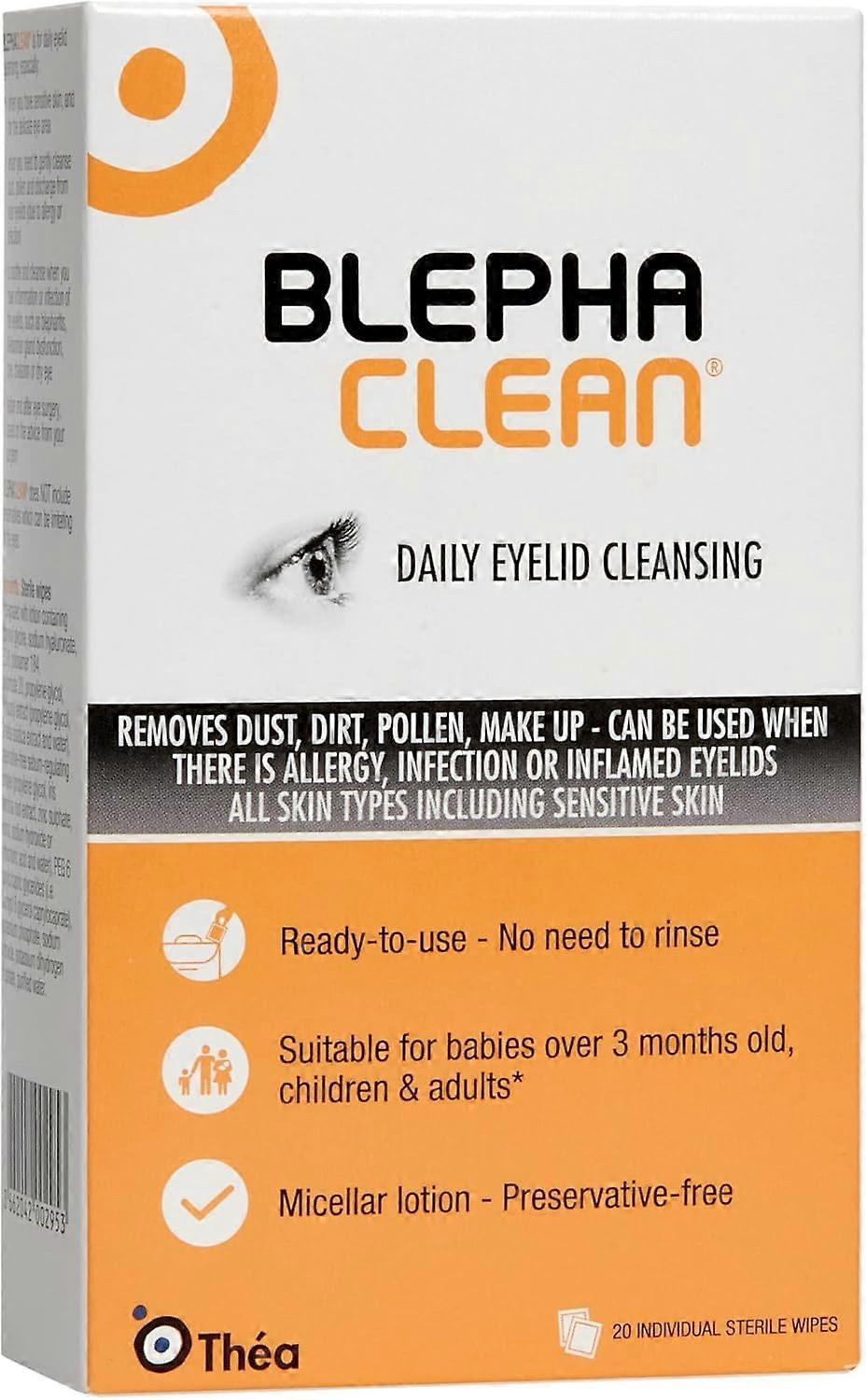 Blephaclean Sterile Eyelid Wipes 20 Pack – Gentle Daily Eye Hygiene