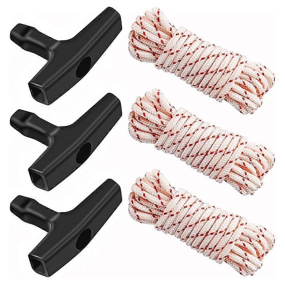 3Pack 10 Ft x 9/64in(3.5mm) Pull Cord Rope with StarterHandle