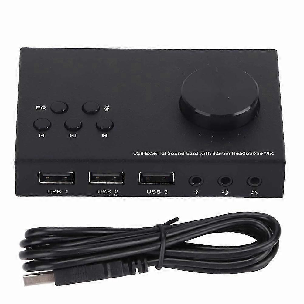 USB Audio Adapter USB Extenrnal Sound Card Stereo 3.5mm Interface Multi Mode Multiple EQ Sound Conversion Audio Adapter