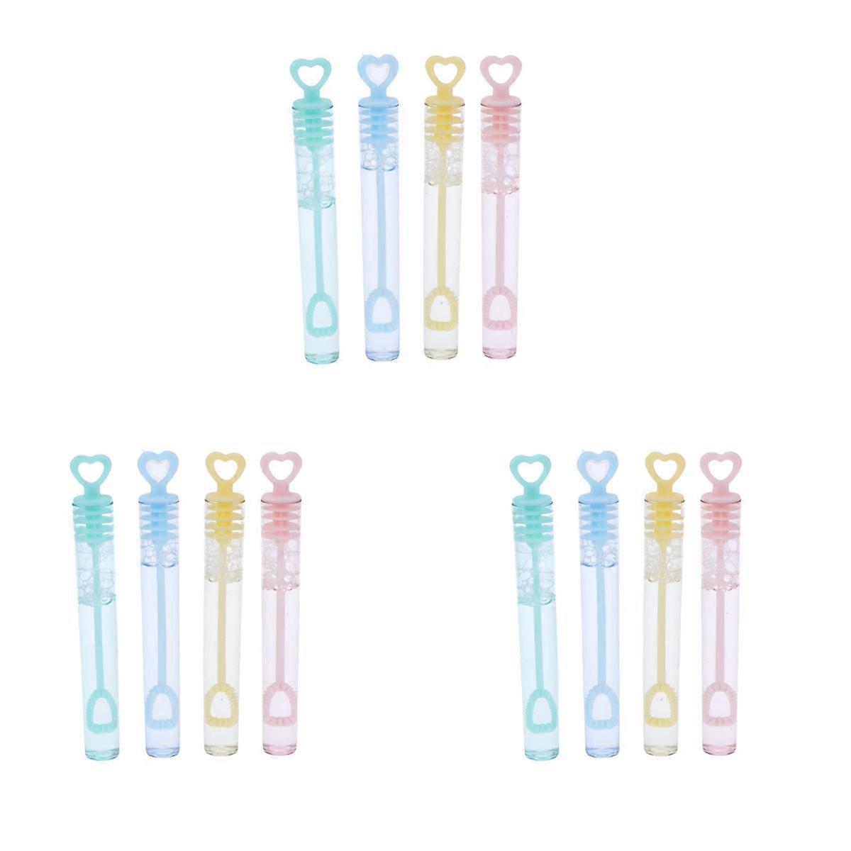 Bubble Maker Bubble Stick Heart-Shaped for Playing 12Pcs Assorted Color