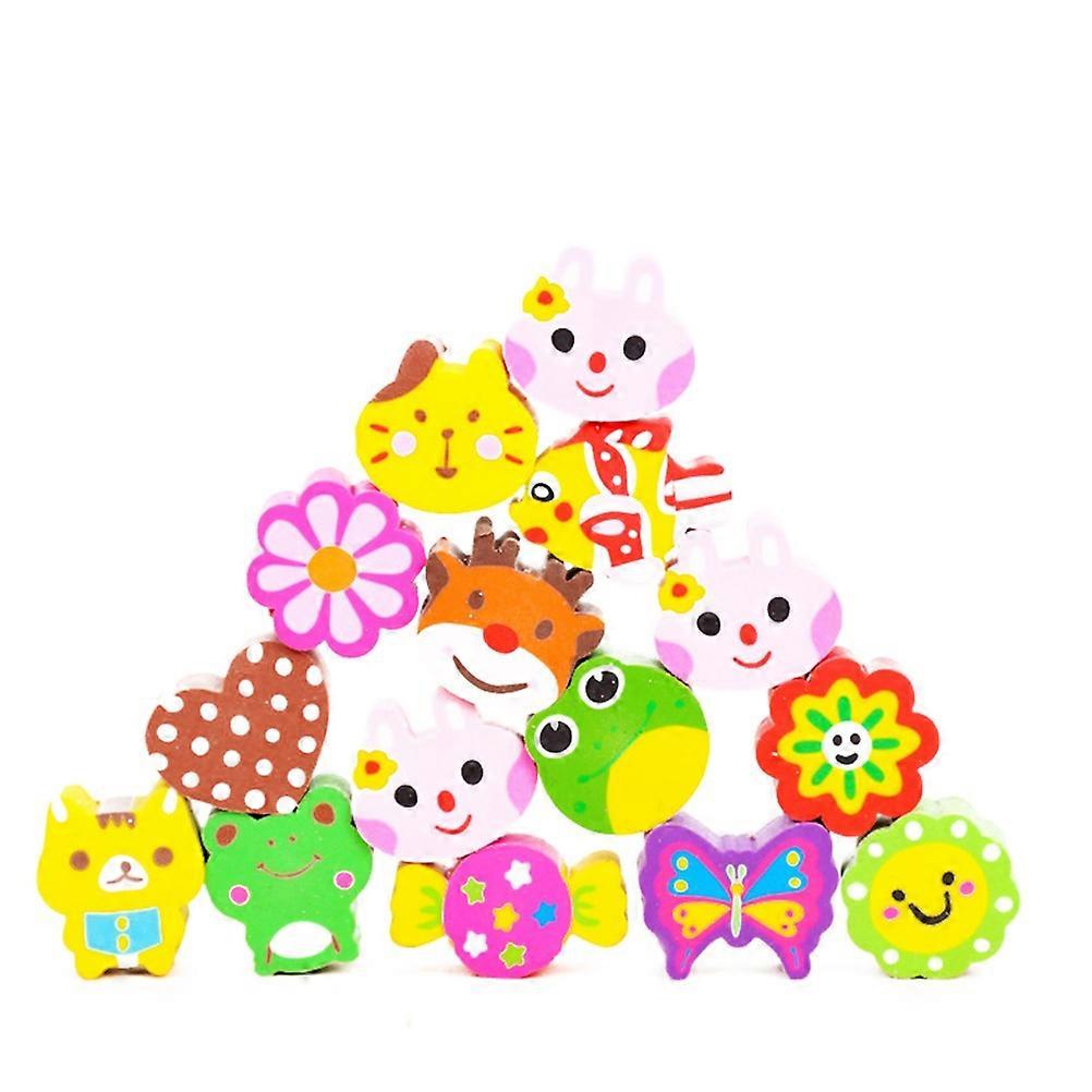 Cartoon Pencil Eraser for Students Use Creative Rubber Eraser 50Pcs Assorted Color