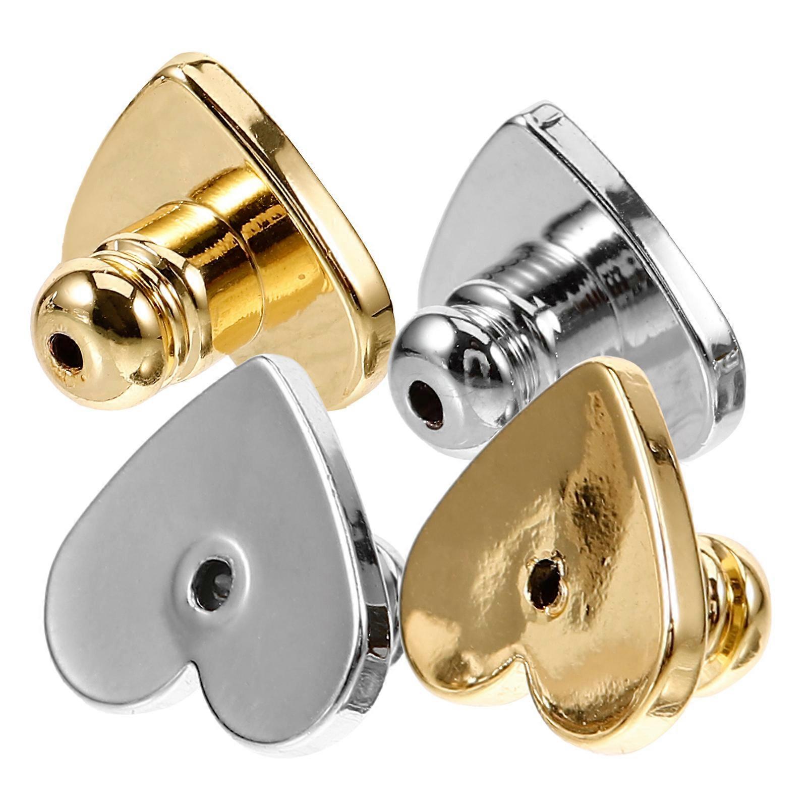 Assorted Color Earring Backs 4Pcs Brass for Studs Ear Studs Safety
