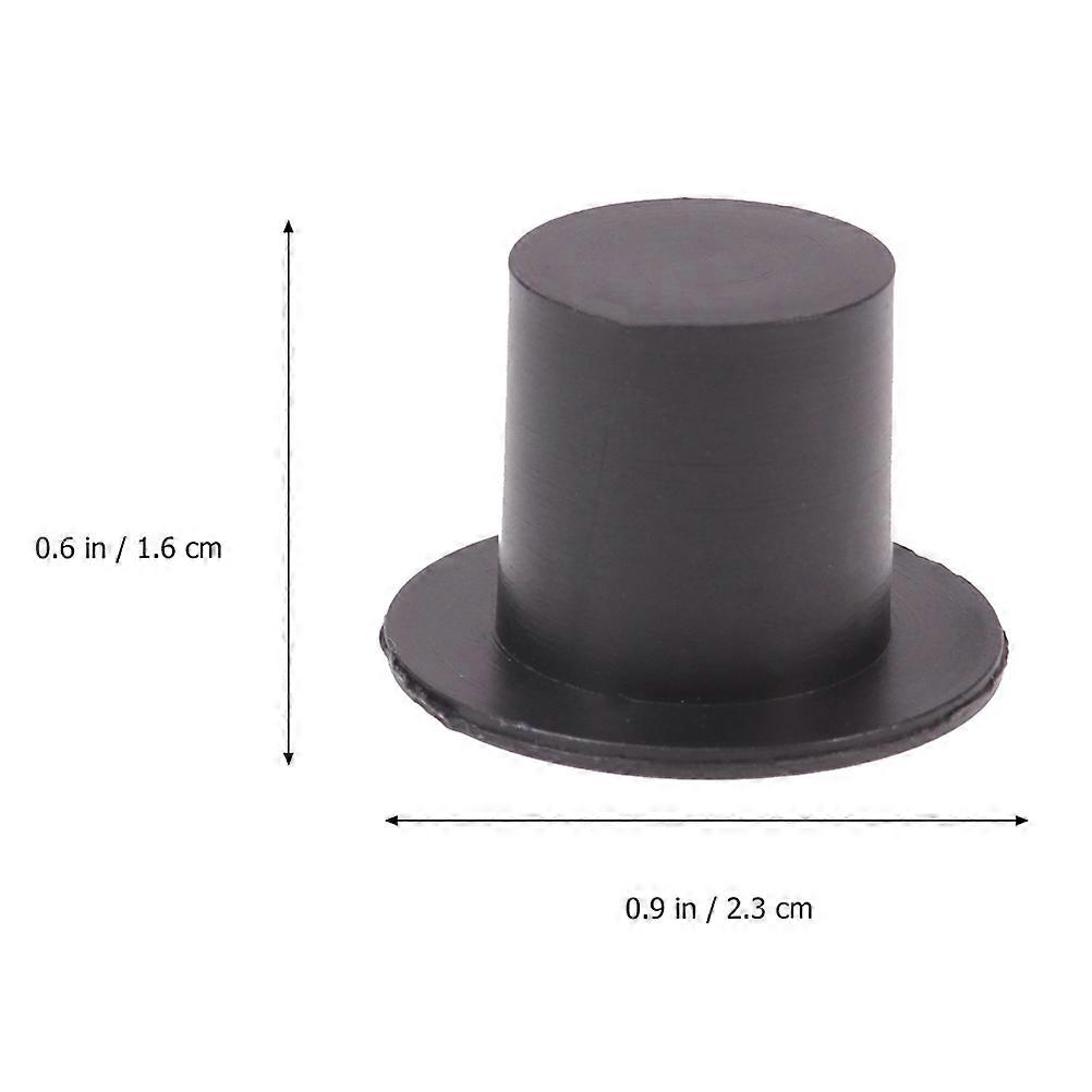 Mini Clown Cap Plastic Mini Hat Black for DIY Craft 100Pcs Accessories