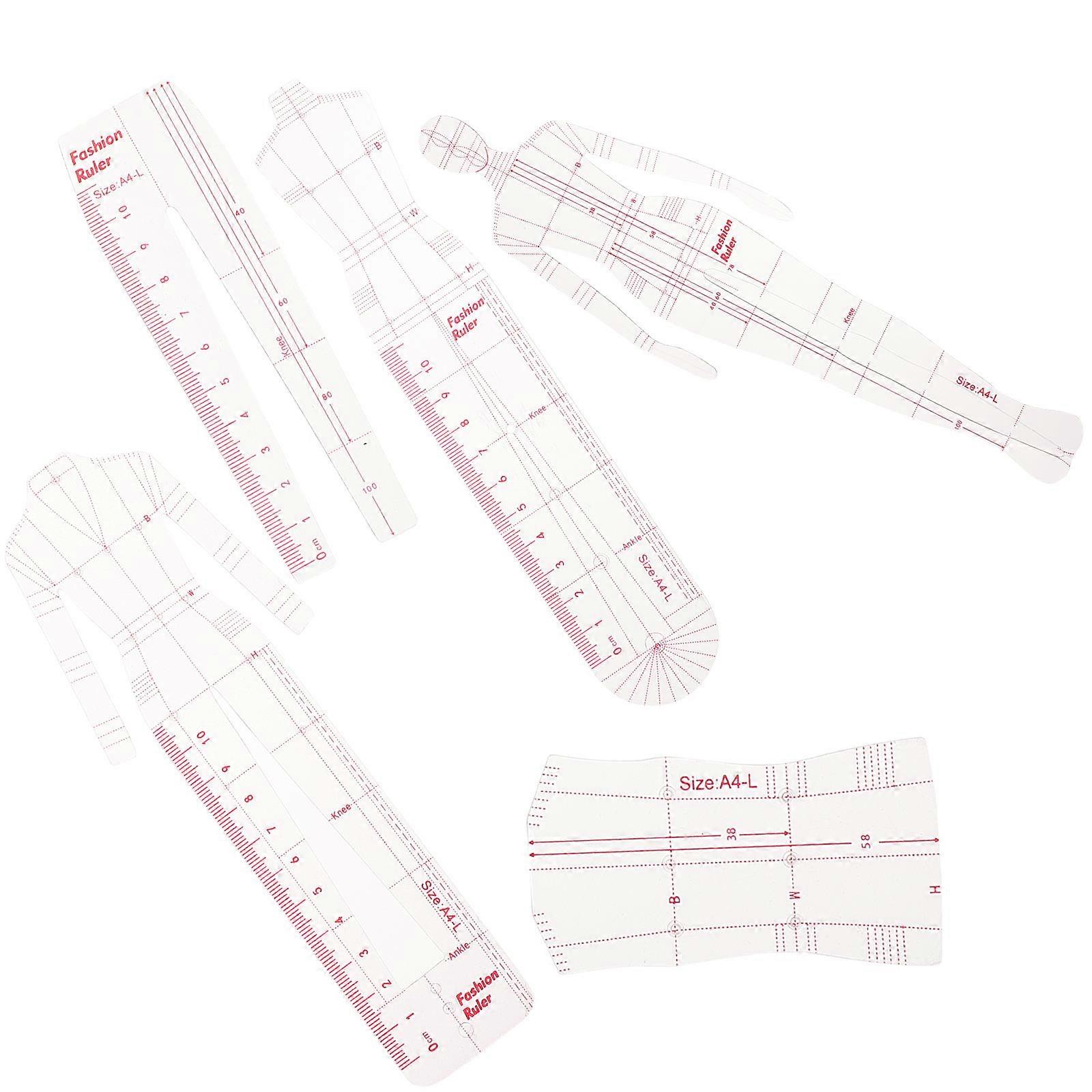 Measurement Curve Ruler Clothing Patchwork Drawing Template Ruler for DIY Use 1Set