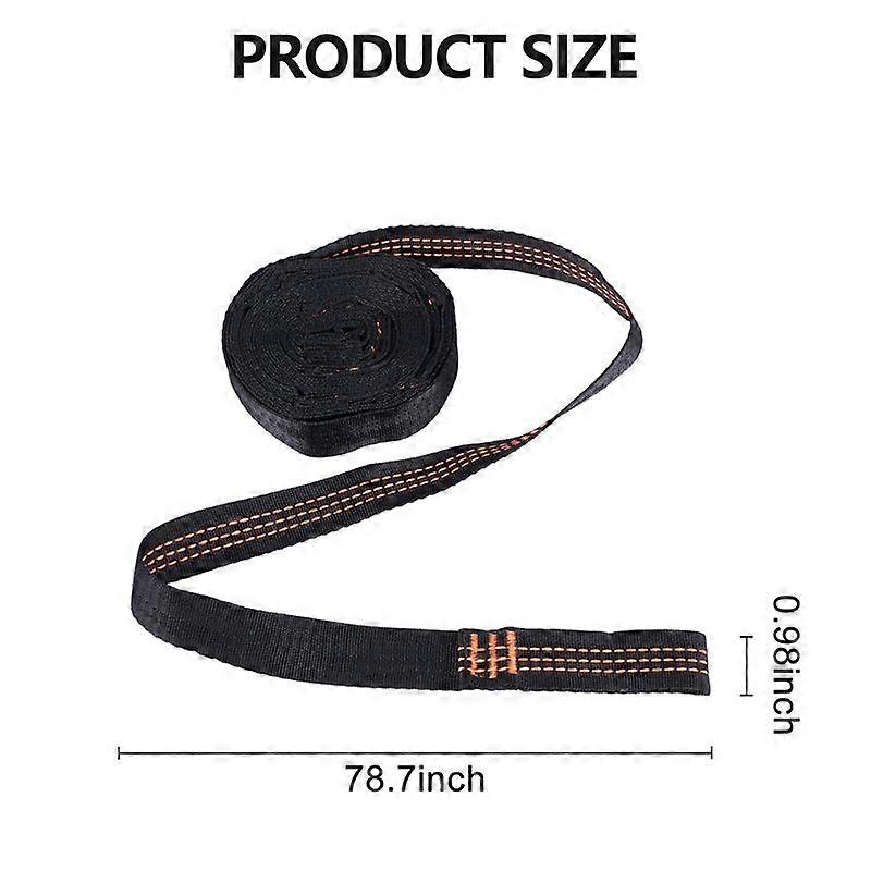 2 Pcs 5-Ring High Load- Hammock Straps Outdoor Orange