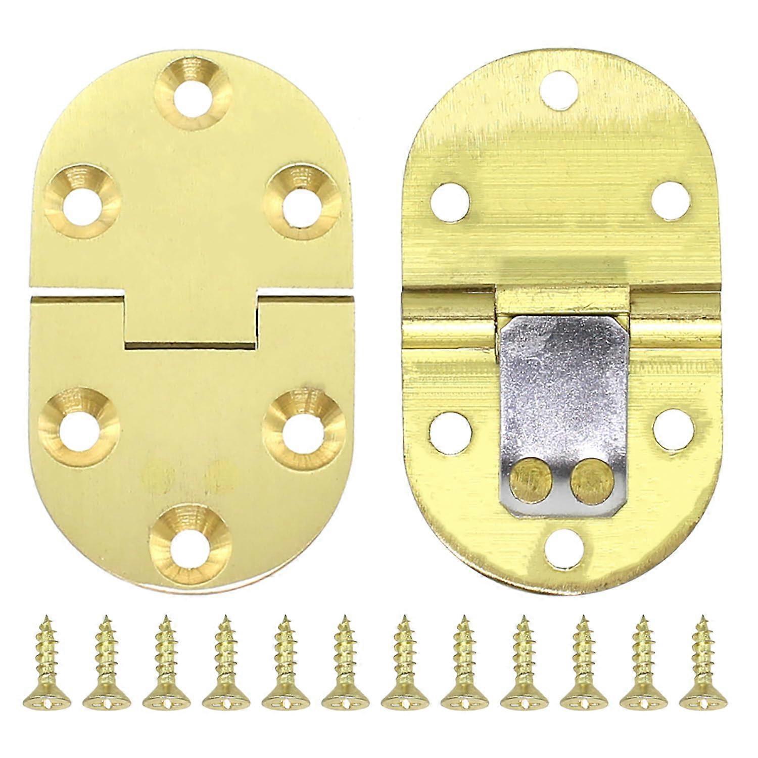 2PCS Solid Brass Folding Table Hinges 90° Drop Leaf with Screws for Coffee and Sewing Tables