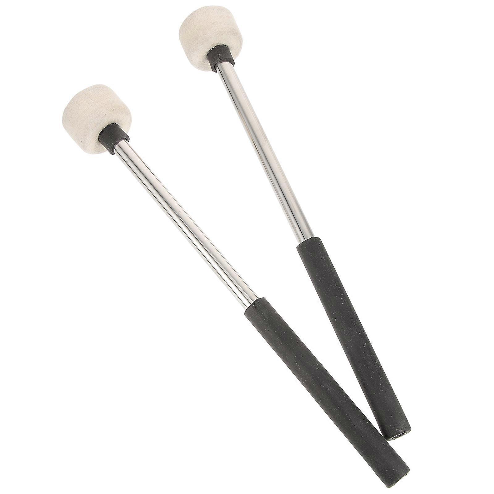 Percussion Drum Sticks Felt Drum Mallets for Drums Use 2Pcs Stainless Steel