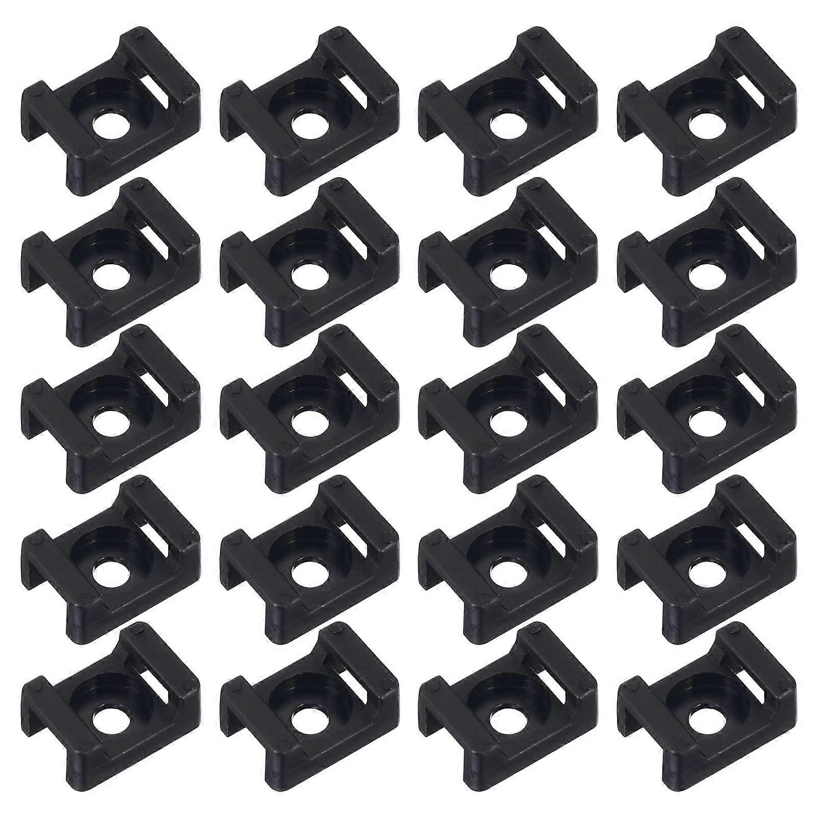 120pcs Black Nylon Cable Tie Saddle Mounts for Secure Zip Tie and Cable Clutter Control