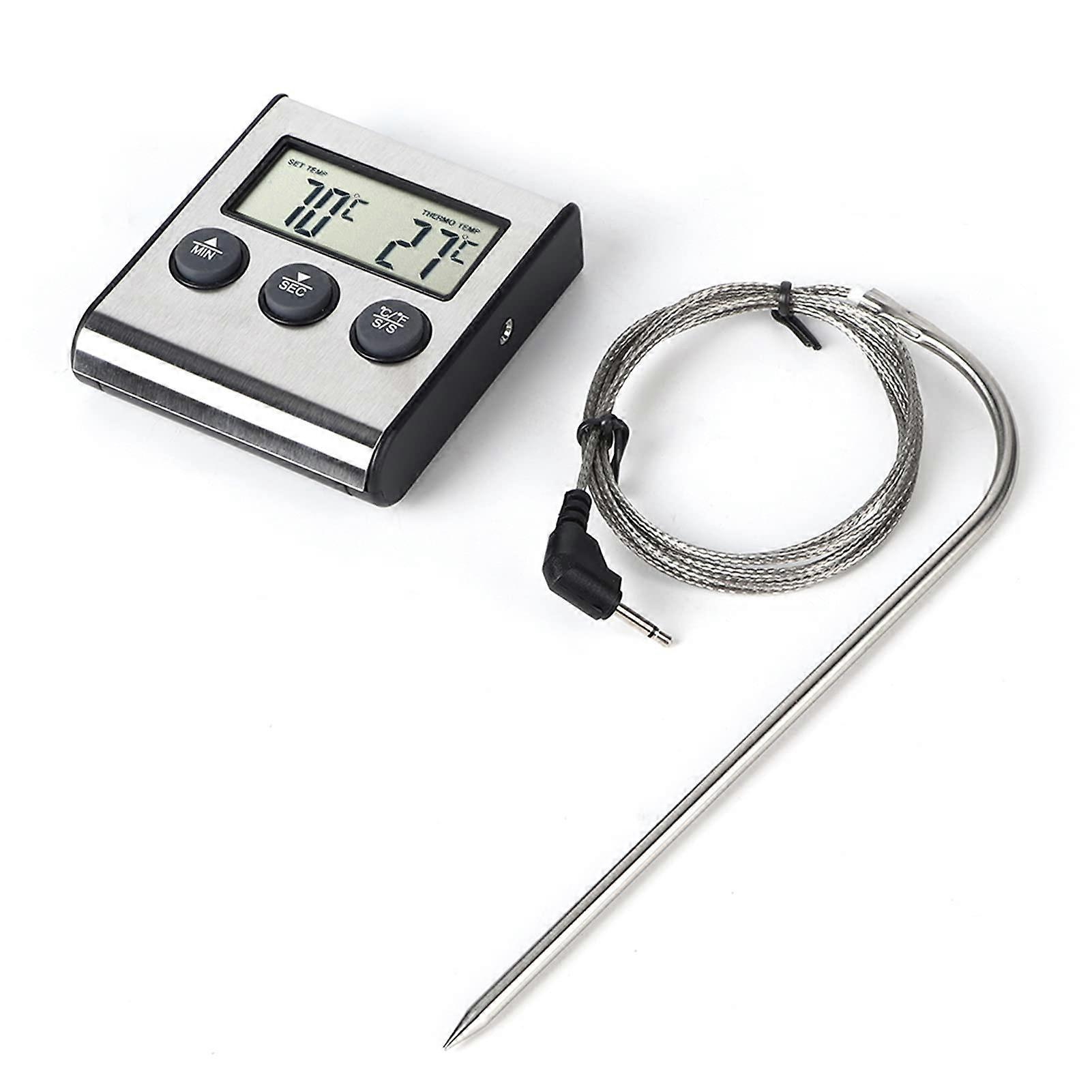 Digital Meat Thermometer with Timer for BBQ and Oven Cooking, Fast Readout MultiGrill Compatible