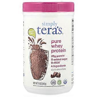 Teras Whey, Proteína de suero de leche pura alimentada con pasto, chocolate negro, 12 oz (340 g)