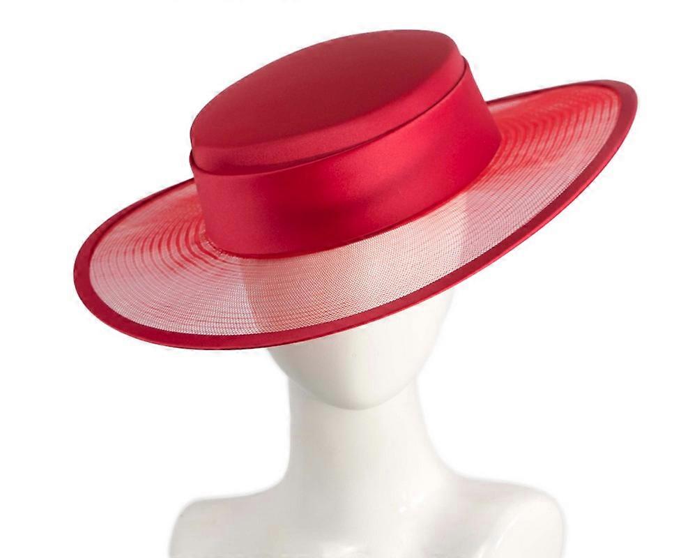 Red designers boater hat H5020R