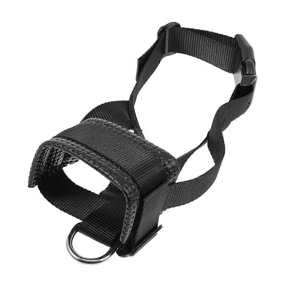 Adjustable Black Nylon Dog Muzzle for Preventing Scavenging 5Pcs