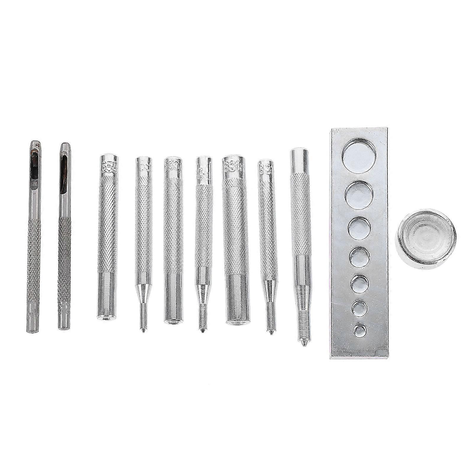 Snap Fasteners Kit for Rivets and Button Base Installation 11Pcs Set