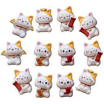 Lot de 12 figurines de chat miniatures réalistes, ornements de micro-paysage