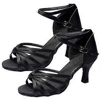 1 paio di scarpe con tacco alto con cinturino annodato tacchi alti scarpe da ballo latino per donna - taglia 39 (nero)