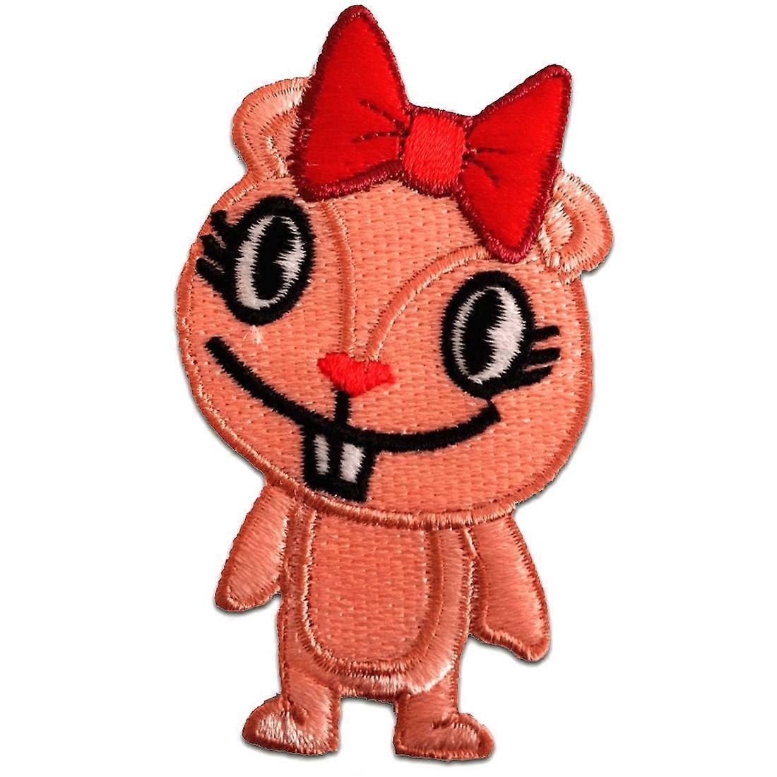 Patch / iron-on patch - Happy Tree Friends ''Giggles'' Comic - red - 4.5 x 7.5 cm