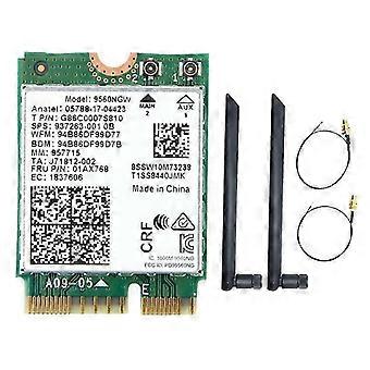 9560NGW WLAN-Karte + 2x Antenne 1730 Mbit/s Wireless AC 9560 2,4 GHz + 5 GHz BT 5.0 802.11ac M.2 CNVI 9560NGW Wireless PJ