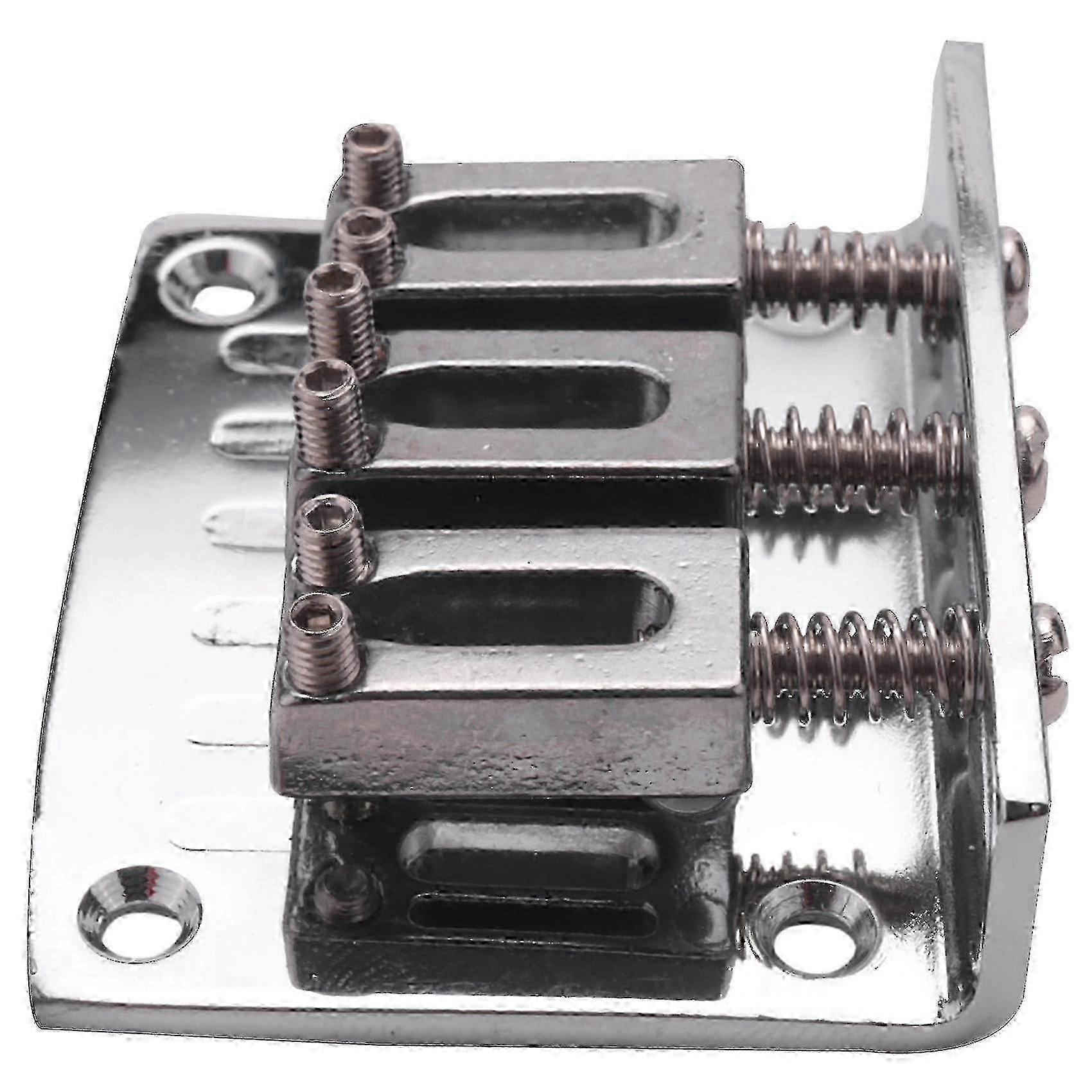 3-String Chrome Hard-tail Adjustable Cigar Box Guitar Bridge Silver Color
