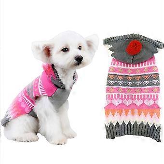 Hondenkleertjes, gebreide trui met capuchon, zachte, dikke, warme hondentrui voor puppy's, winterpuppytrui voor honden
