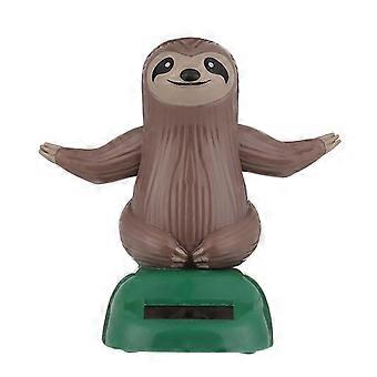 Solar Powered Sloth Bobblehead Toy for Car Dashboard or Desk Decor, LightActivated and Battery