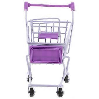 Mini Shopping Basket Miniature Shopping Cart for Decor 1 Piece Purple