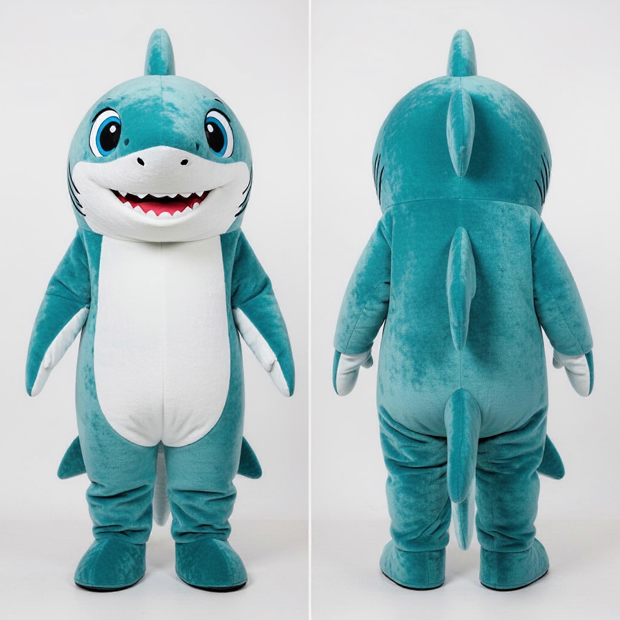 MASTICOT Teal Blue Playful Shark Mascot