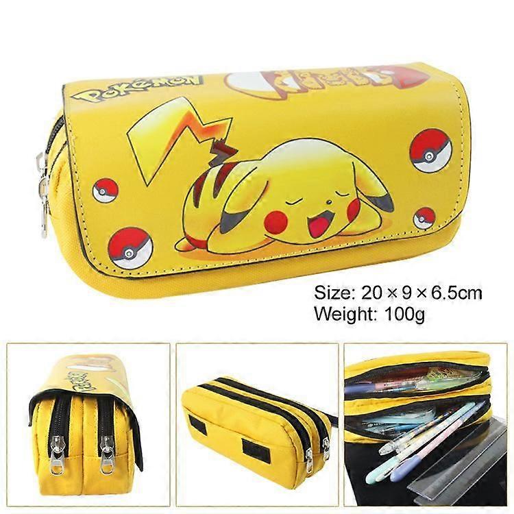 Pikachu Large Capacity Double Children's Pencil Case A