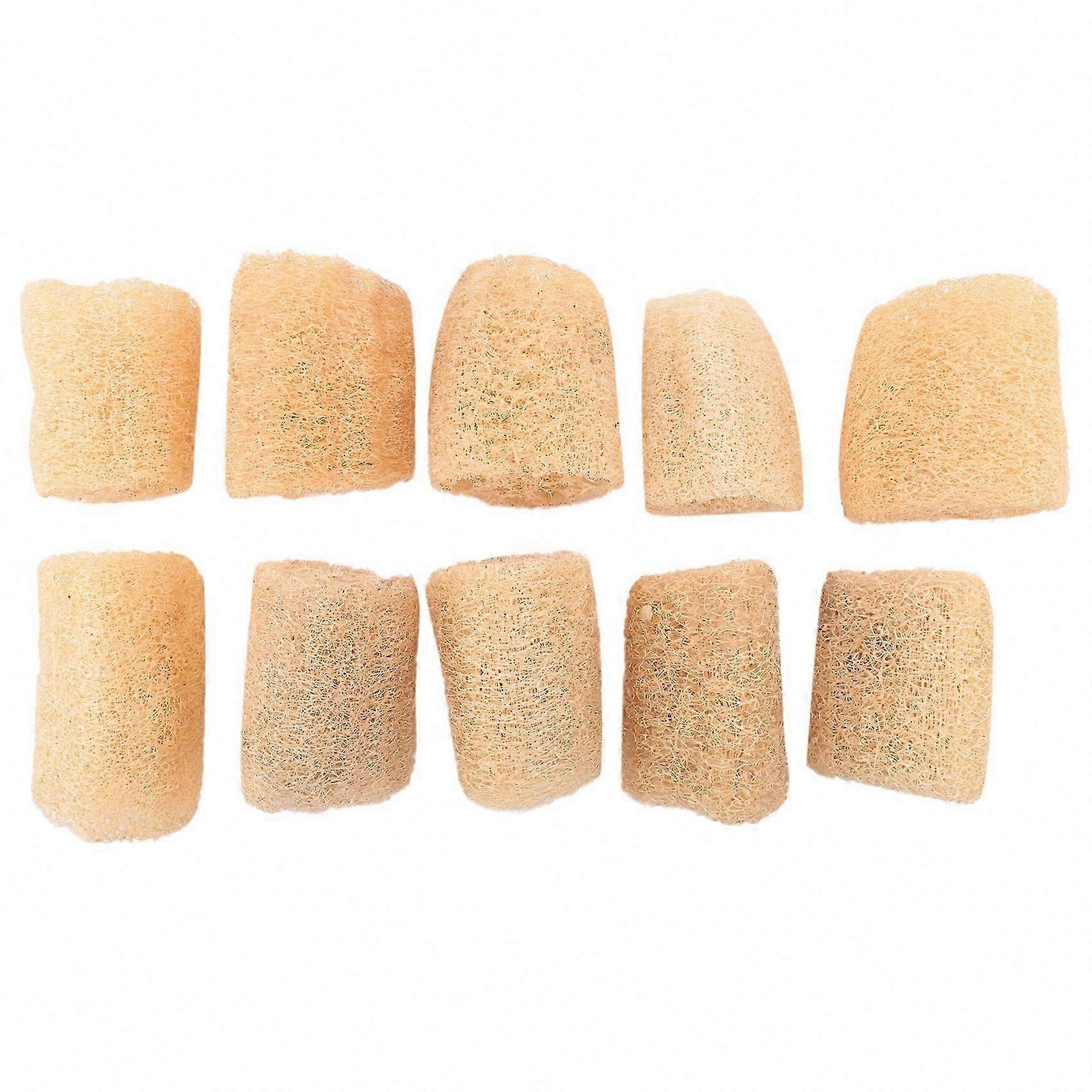 Cleans Oily Objects Efficiently With Natural Loofah Sponge Featuring Round and Rectangular Shapes for DIY Use