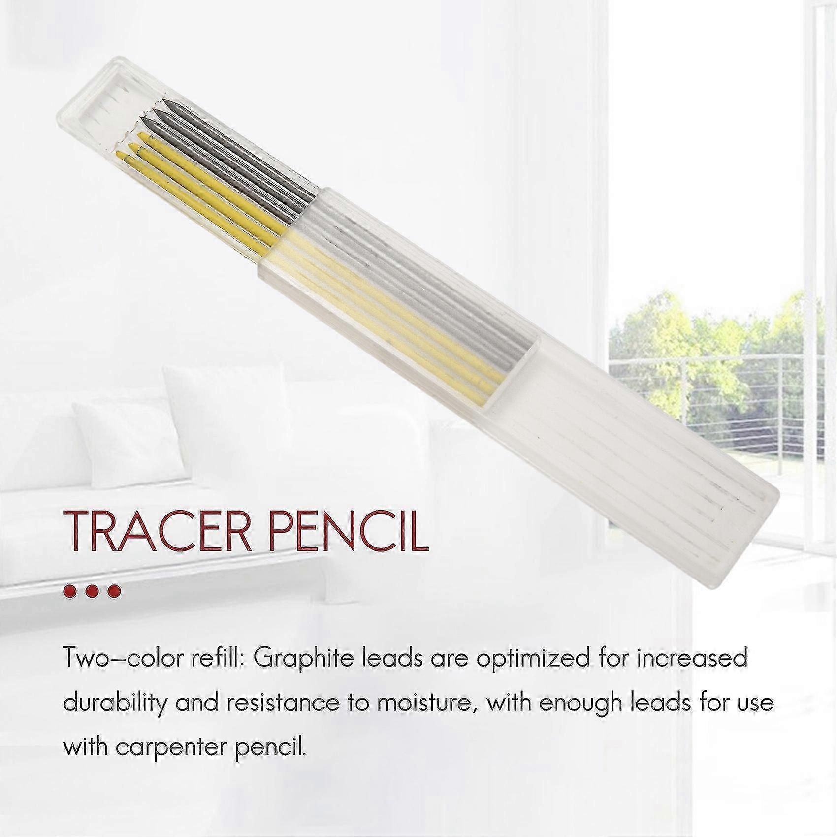 Carpenter Pencil,1pcs Solid Work Pencil Set With 12 Refill Leads B