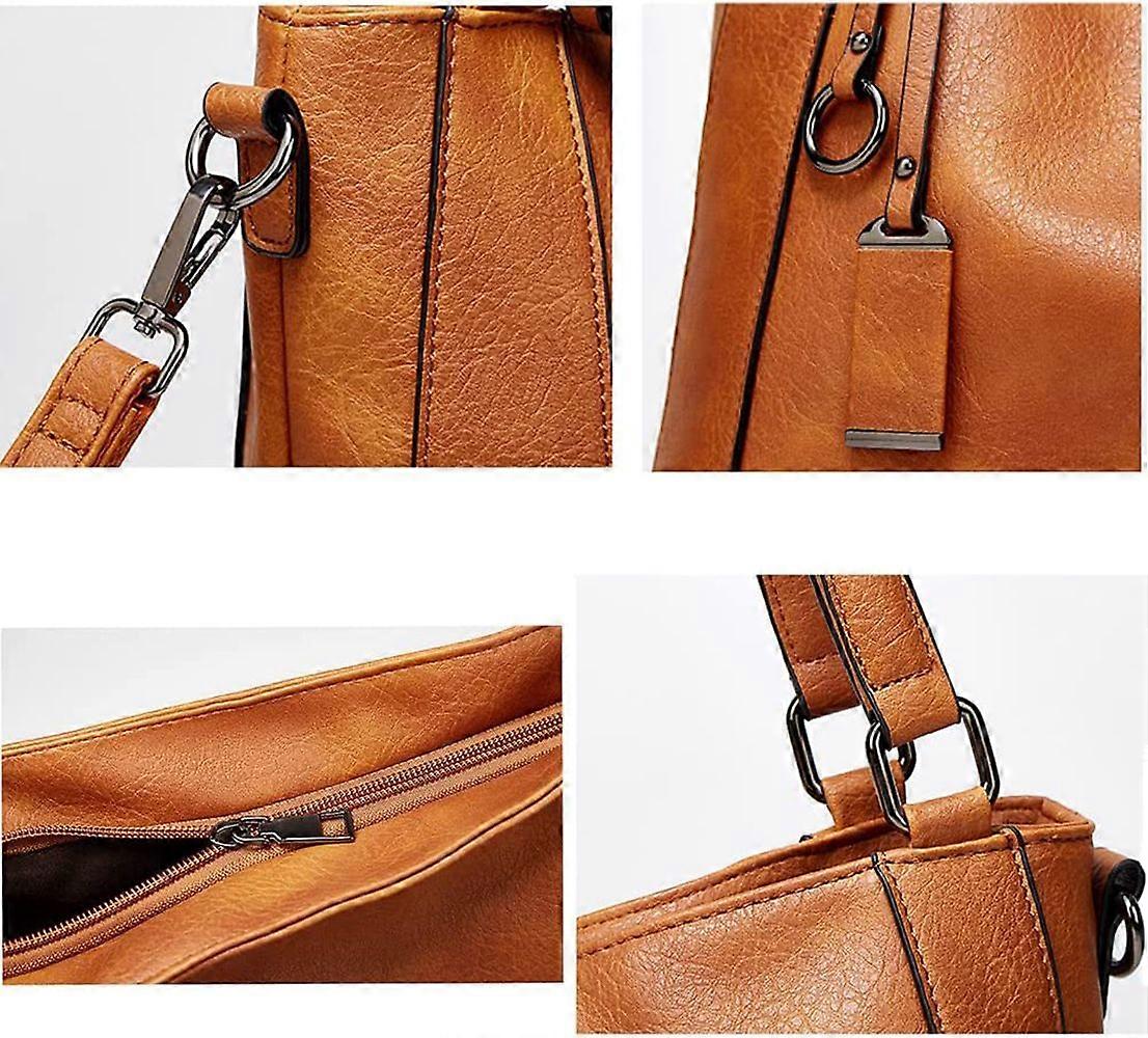 Adjustable Multi-Pocket PU Leather Hobo Bag