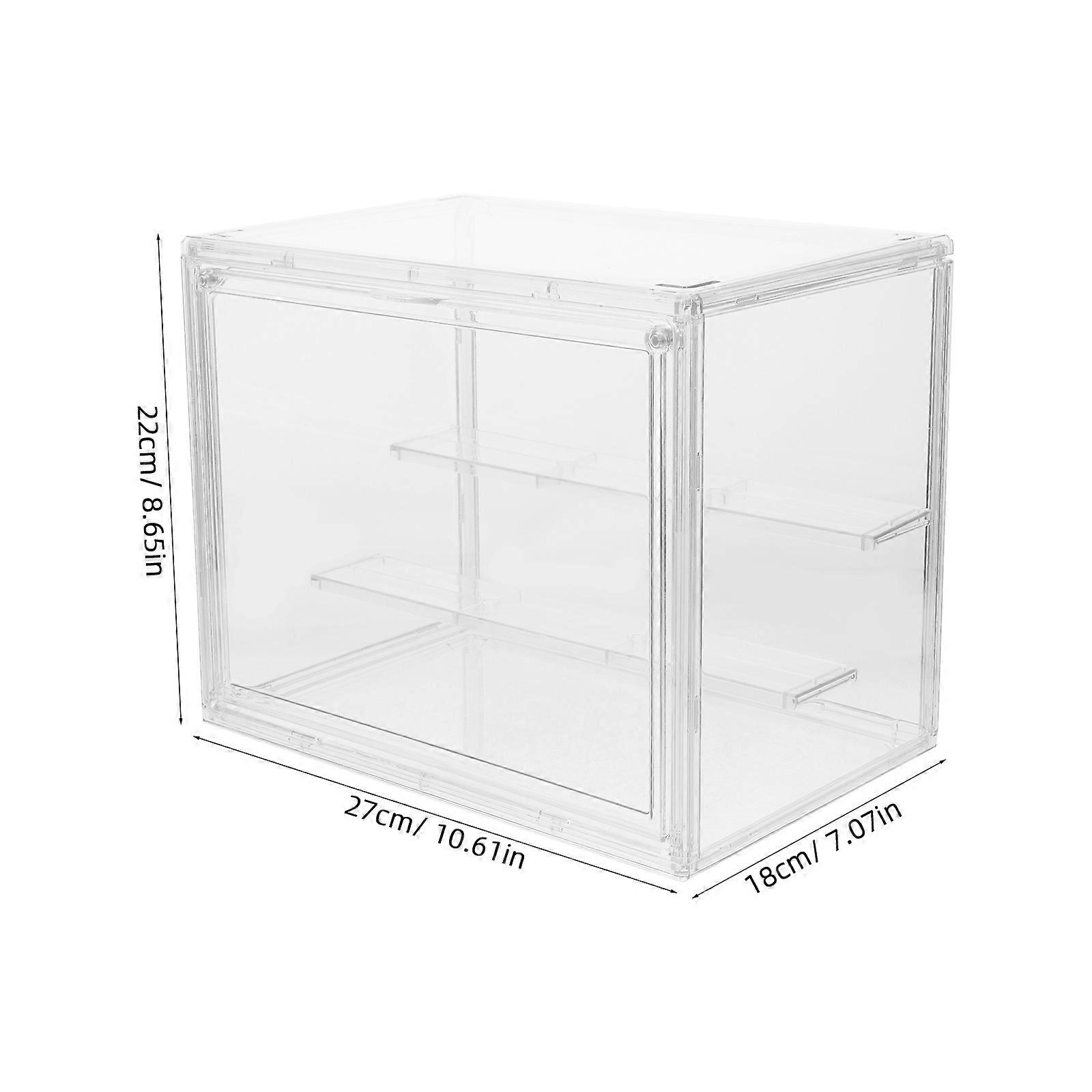 Clear Display Case Acrylic Display Box for Storage Use with Divider Quantity