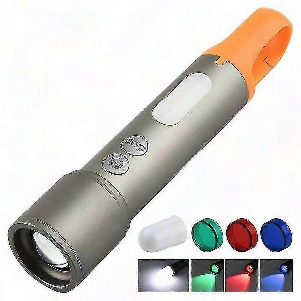 LED Handheld Flashlight - Waterproof Telescopic Worklight with 9 Modes