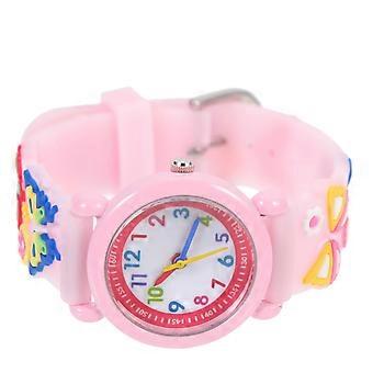 Kids Cartoon Watch Adorable Watch for Kids 3Pcs Cute Pink Waterproof Style