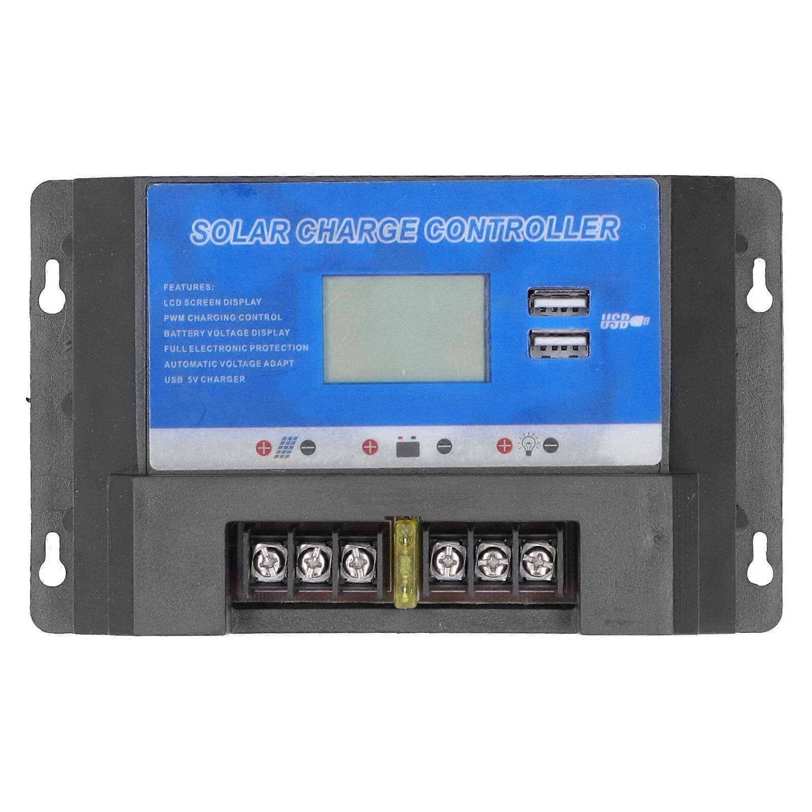 Solar Charge Controller LCD Display Dual Usb Interface Durable Solar Panel PV Regulator30A