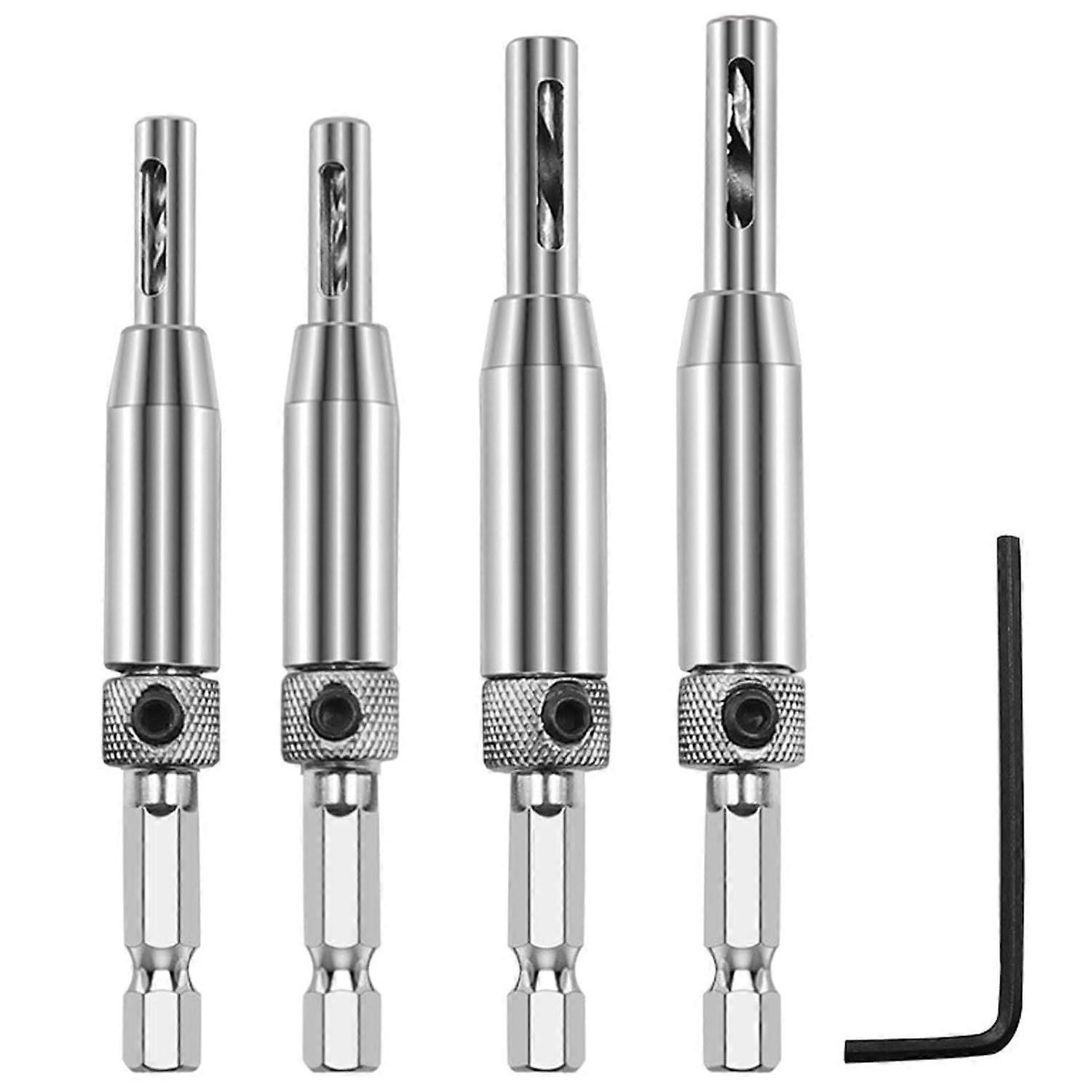 4PCS Self Centering Drill Bit, Hinge Drill Bit Self Centring, Hinge Drill Bit, Self Centering Drill Bit Set, Center Drill Bits Self Centering Drill Bi