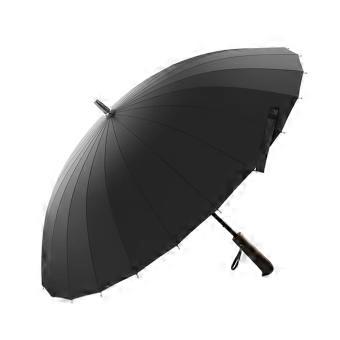 Windproof 24 Ribs Umbrella for Men Black, Retro Long Handle Business Umbrella with WaterResistant Canopy
