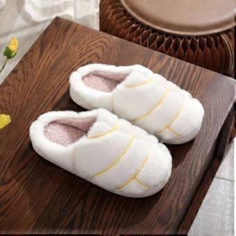 Unisex Cute Bread Slippers, Fluffy Warm Plush Winter House Shoes for Indoor and Outdoor, Non-Slip Comfortable
