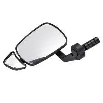 Bike Handlebar End Mirror Angle Adjustable Rearview Mirror with Aluminum Alloy Stem for 15 22mm Handlebar Black