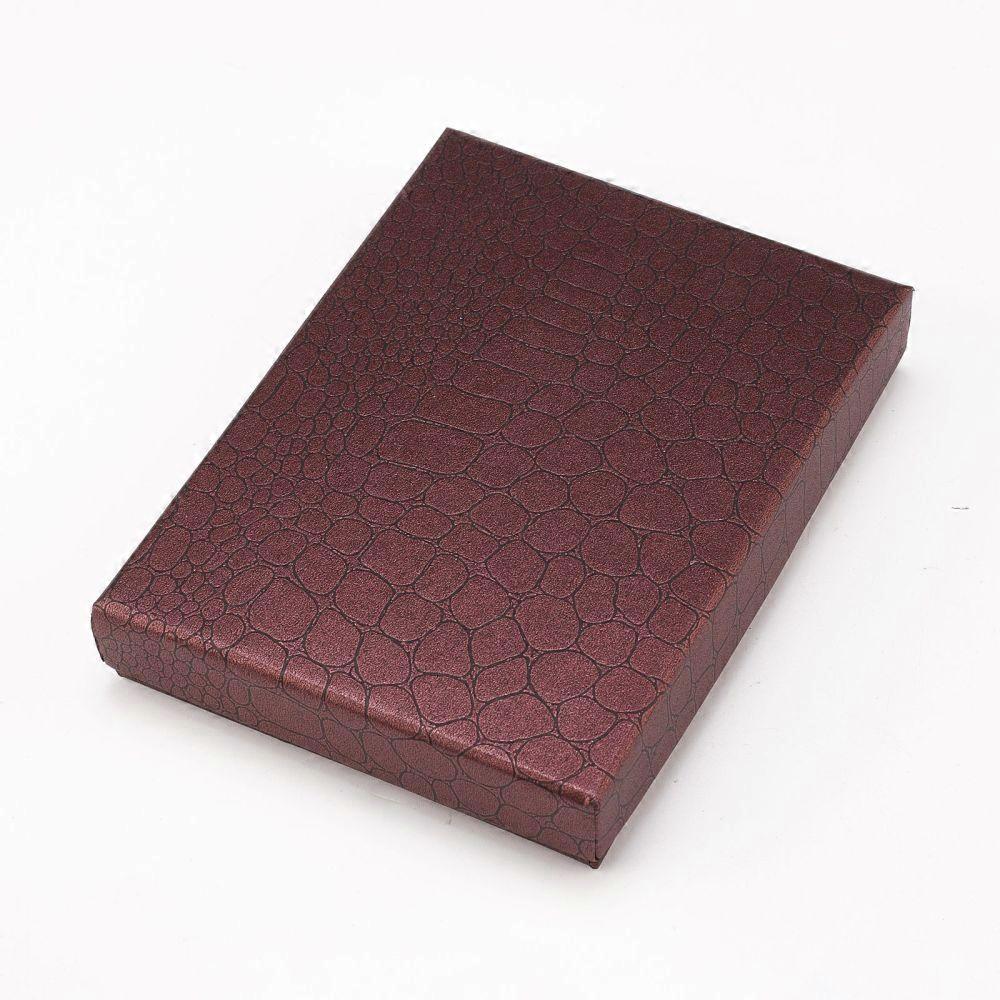 24pcs Python Pattern Cardboard Jewelry set boxes with Black Sponge for Jewelry Gift Packaging Rectangle Brown 16.1x12.2x2.95cm