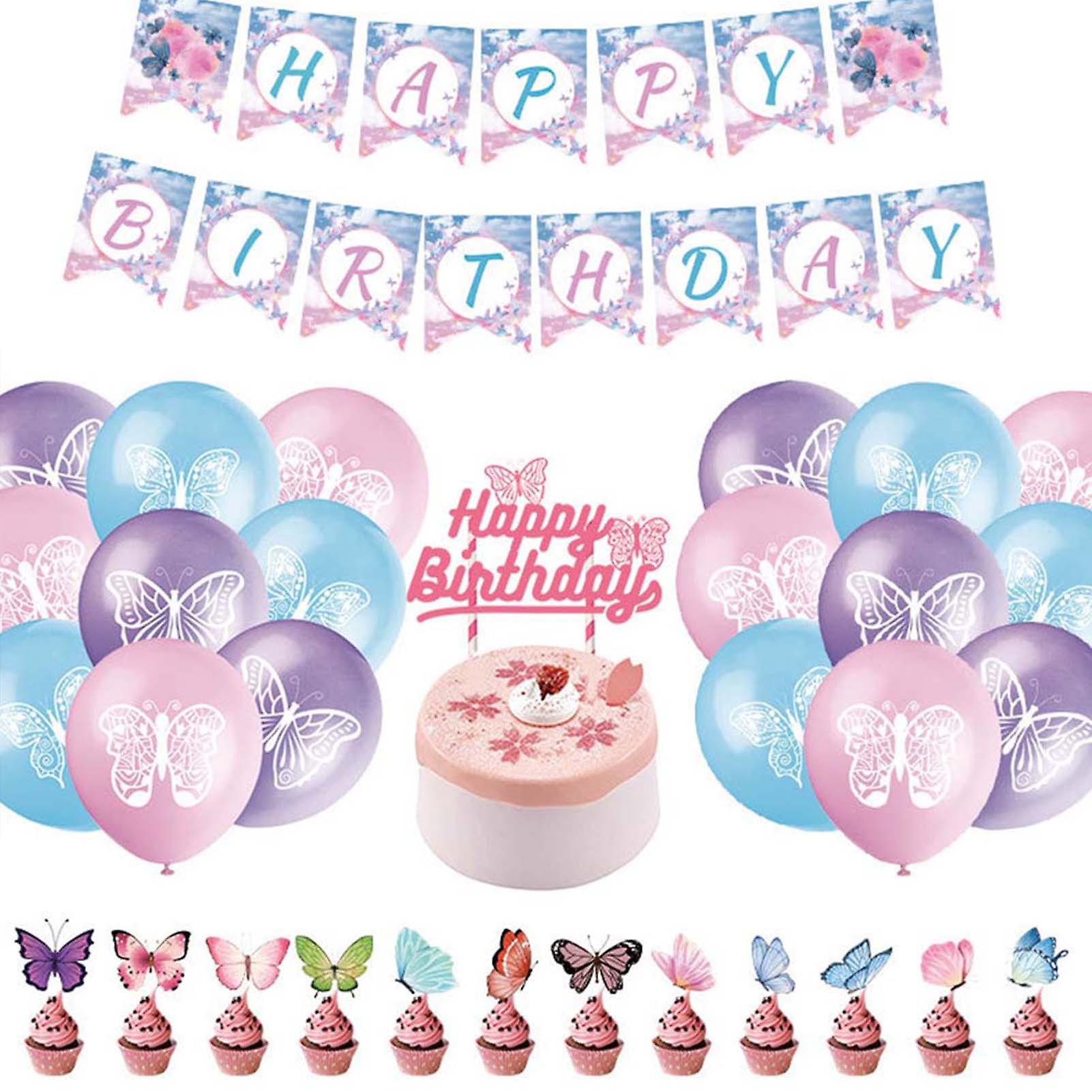 Butterfly Party Bannière Bolloons Sets Nettoyage facile et rapide Dîner Set pour Home Kitchen Office Dinner Party