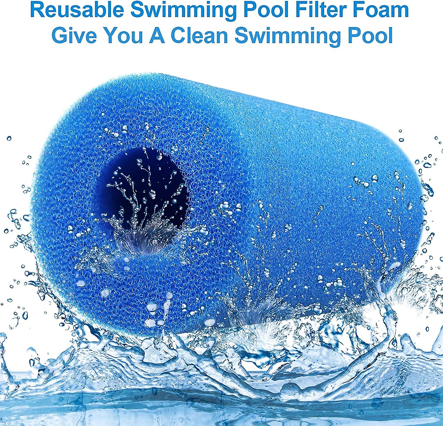 4-Pack Type A Pool Filter Sponges - Reusable Washable Foam Cartridge Replacement For Swimming Pool Filters, 20x10x4cm PU Sponges