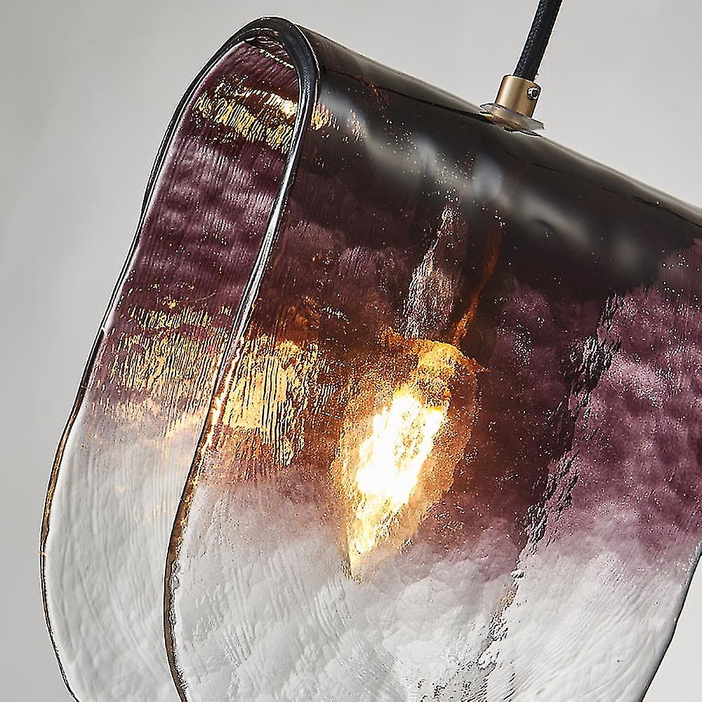 Simple Light Luxury Bedside Bedroom Dining Room Full Copper Handmade Retro Glass Small Chandelier