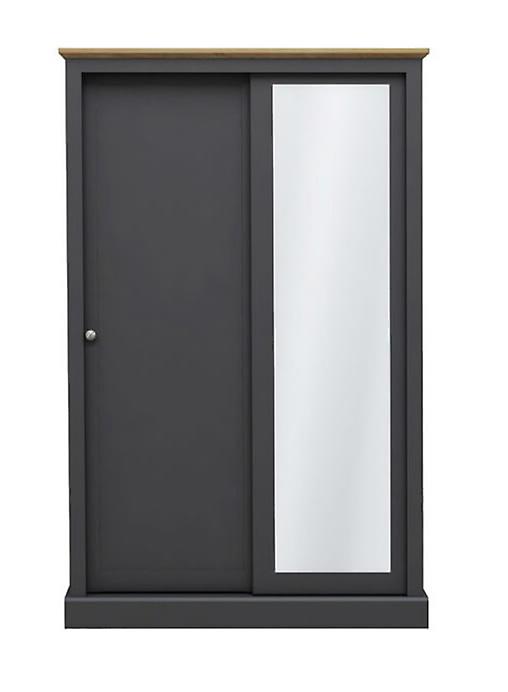 Kent 2 Door Sliding Wardrobe Charcoal With Mirror