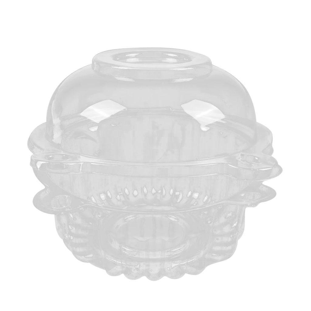 100 Clear Cathead Cupcake Plastic Bowl Cake Case Muffin Pod Dome Container